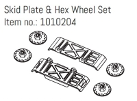 Absima Skid Plate & Hex Wheel Set - GOAT (HBP240377)