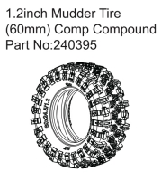 Absima 1.2"" Mudder Tire (60mm) Comp Compound (HBP240395)