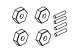 Absima Wheel Hex Nuts & Pins (4) (1610139)