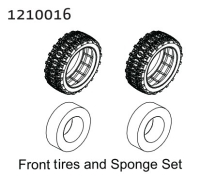 Absima Front Tire & Sponge Set - Buggy (2) (1210016)