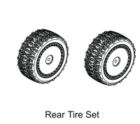Absima Rear Pre-glued Tire Set - Buggy (2) (1210019)
