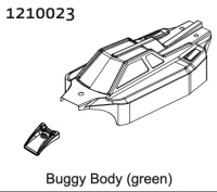 Absima PVC Buggy Shell - green + Stickers (1210023)