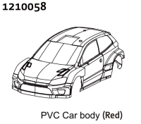 Absima PC Rally Body Shell - red + Stickers (1210058)