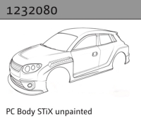 Absima PC Karosserie STi-X unlackiert (ohne Sticker) (1232080)
