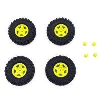 Absima 1.2inch Deep Star Wheel 68mm Mudder-XL Tire Set ( Yellow ) (HBP240507)