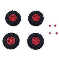 Absima 1.2inch Deep Star Wheel 68mm Mudder-XL Tire Set ( Red ) (HBP240508)