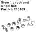 Absima Steering Rack & Wheel Hex Hubs (HBP250109)