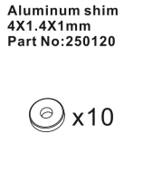 Absima Aluminum Shims 4*1.4*1mm (10) (HBP250120)