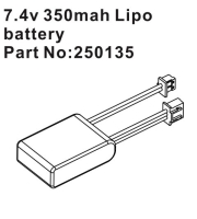 Absima 7.4V 350mAh LiPo Battery (HBP250135)