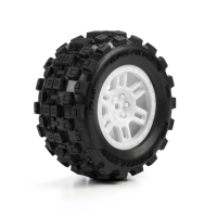 Pro-Line Racing 1/16 Badlands MX Front/Rear MT Tires Mounted 12mm White Split Six (2): ARRMA MINI KRATON (PRO1030113)