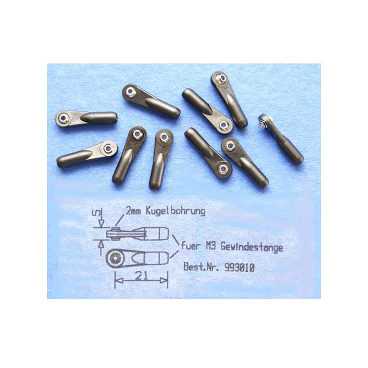QUARKZMAN M3 X 18 Mm Kugelgelenk-Endkopf – 6 Stü Produktbild-Vorschau 2