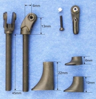 Gabriel - Gabelruderhebel gebogen variabel 5mm Kugel M2